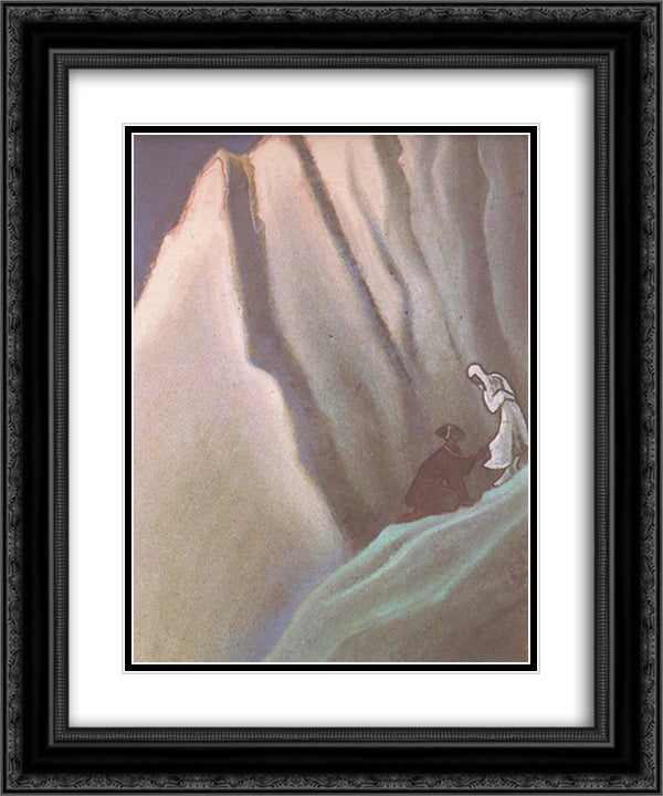 She who leads 20x24 Black Ornate Wood Framed Art Print Poster with Double Matting by Roerich, Nicholas
