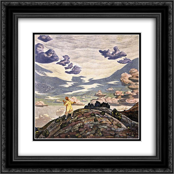 Sign 20x20 Black Ornate Wood Framed Art Print Poster with Double Matting by Roerich, Nicholas