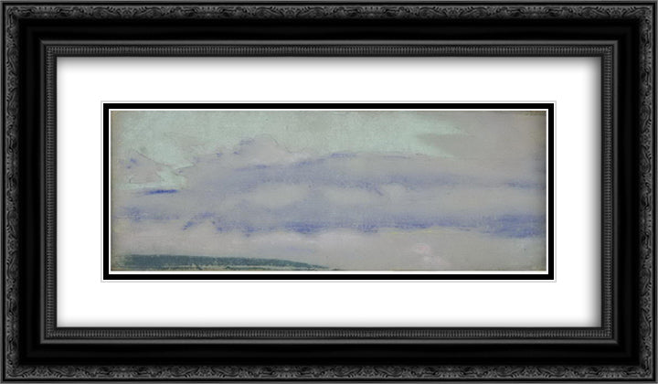 Sketch 24x14 Black Ornate Wood Framed Art Print Poster with Double Matting by Roerich, Nicholas