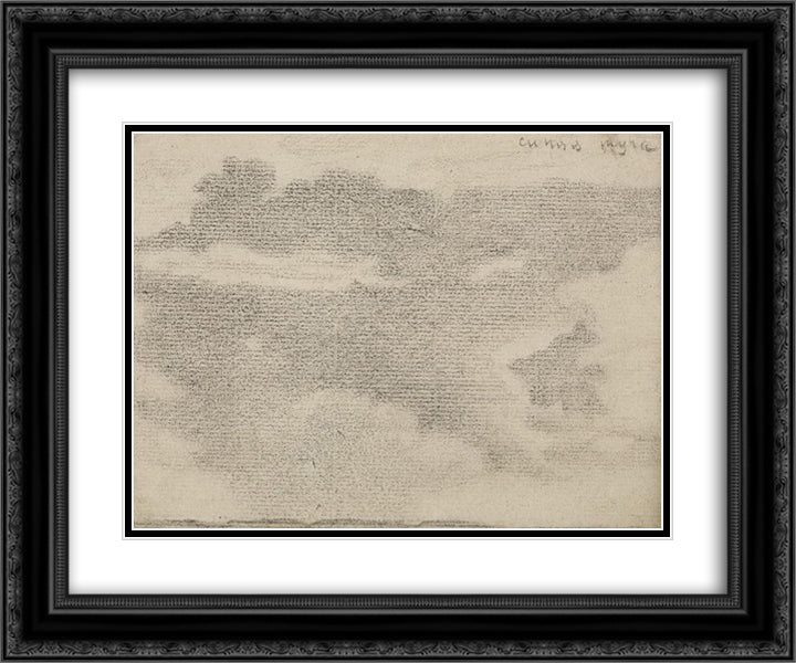 Sketch of landscape and clouds 24x20 Black Ornate Wood Framed Art Print Poster with Double Matting by Roerich, Nicholas