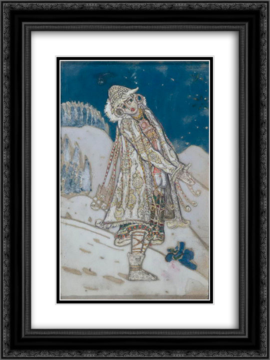 Snow Maiden 18x24 Black Ornate Wood Framed Art Print Poster with Double Matting by Roerich, Nicholas