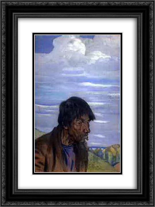 Sorcerer 18x24 Black Ornate Wood Framed Art Print Poster with Double Matting by Roerich, Nicholas