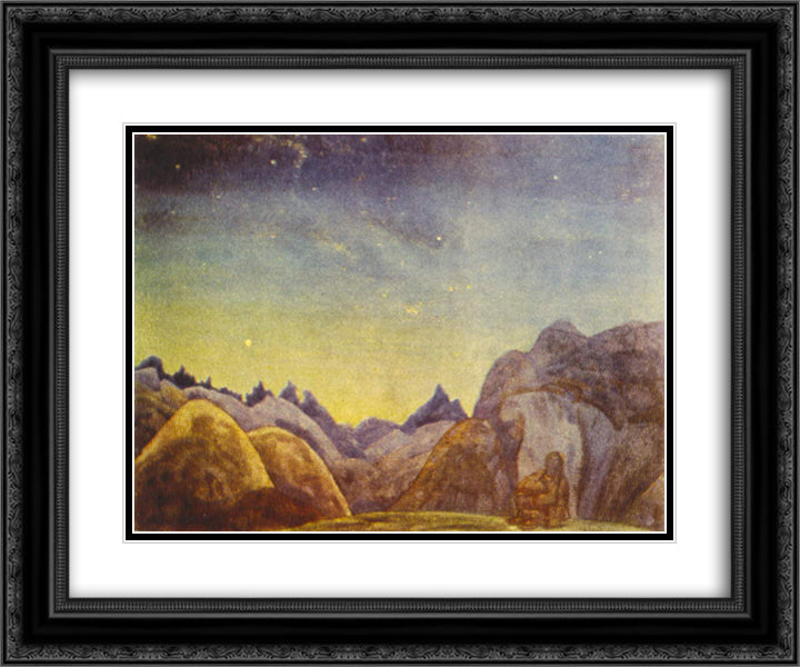 Starry sky 24x20 Black Ornate Wood Framed Art Print Poster with Double Matting by Roerich, Nicholas