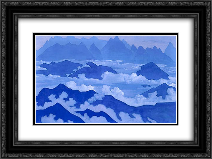 Steps of the Himalayas 24x18 Black Ornate Wood Framed Art Print Poster with Double Matting by Roerich, Nicholas