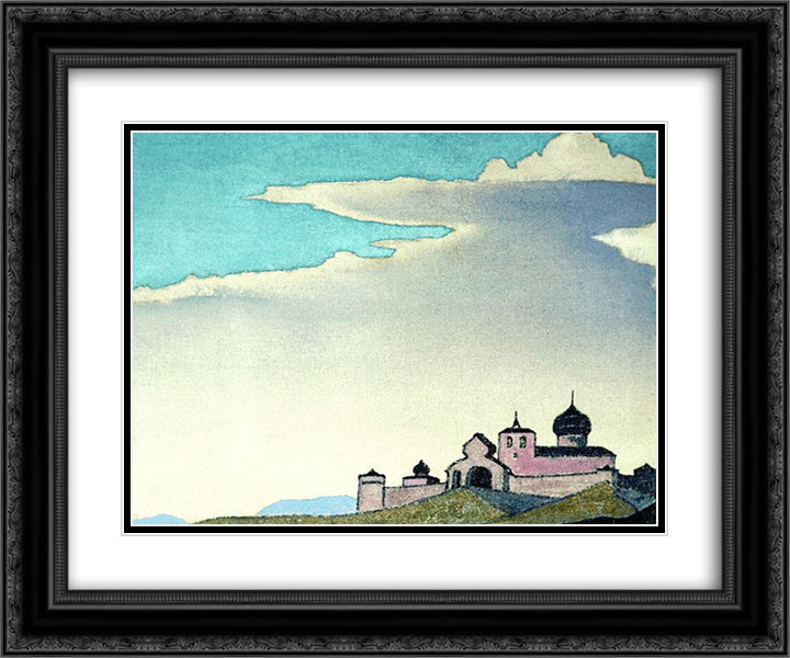 Study to Wanderer of the light city 24x20 Black Ornate Wood Framed Art Print Poster with Double Matting by Roerich, Nicholas