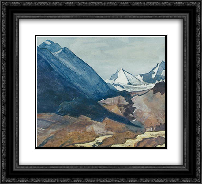 Study toIenno-Guio-Dia - friend of travelers 22x20 Black Ornate Wood Framed Art Print Poster with Double Matting by Roerich, Nicholas