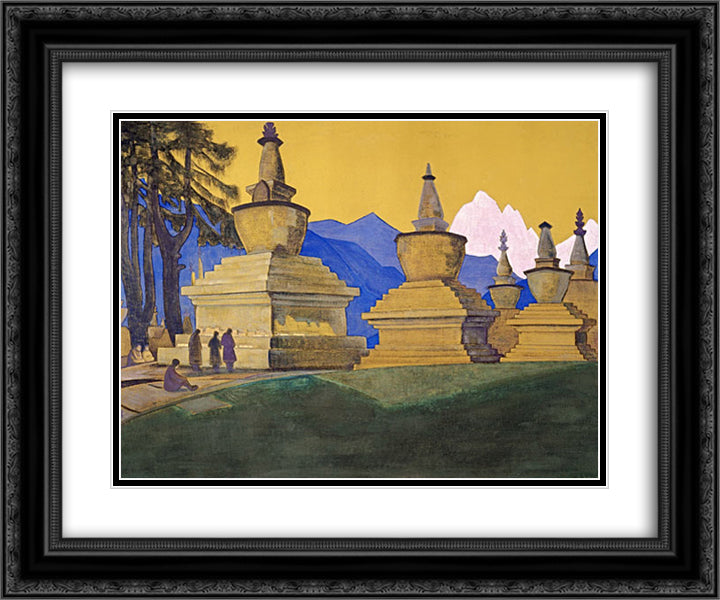 Suburgan of Tashiding 24x20 Black Ornate Wood Framed Art Print Poster with Double Matting by Roerich, Nicholas