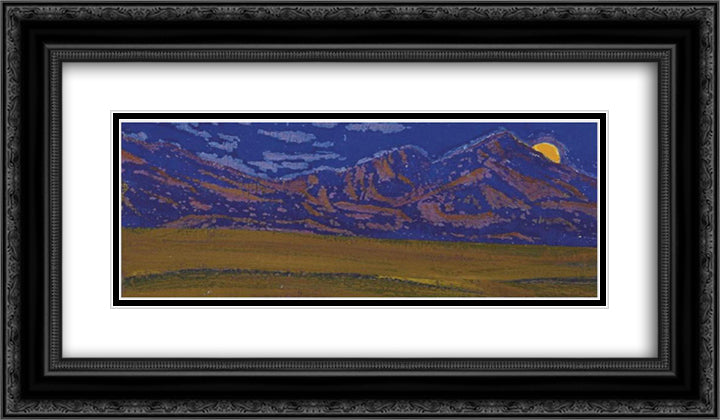Taklamakan, Chinese Turkestan 24x14 Black Ornate Wood Framed Art Print Poster with Double Matting by Roerich, Nicholas