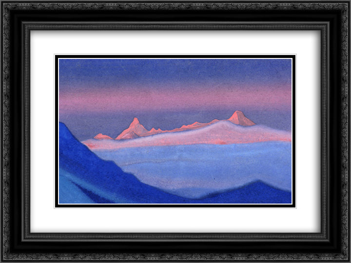 Tangla 24x18 Black Ornate Wood Framed Art Print Poster with Double Matting by Roerich, Nicholas