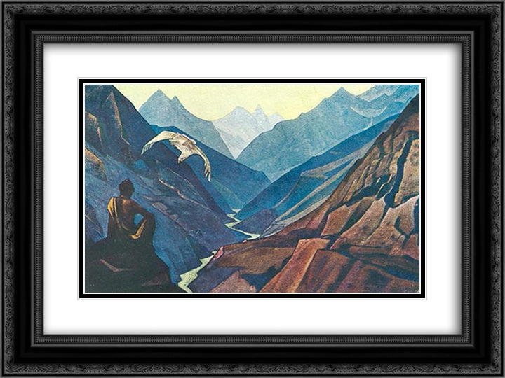 Teacher's order 24x18 Black Ornate Wood Framed Art Print Poster with Double Matting by Roerich, Nicholas