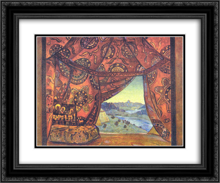 Tent of Ivan the Terrible 24x20 Black Ornate Wood Framed Art Print Poster with Double Matting by Roerich, Nicholas
