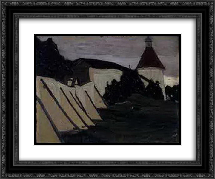 Terem of Yaroslavna. By the monastery wall. 24x20 Black Ornate Wood Framed Art Print Poster with Double Matting by Roerich, Nicholas