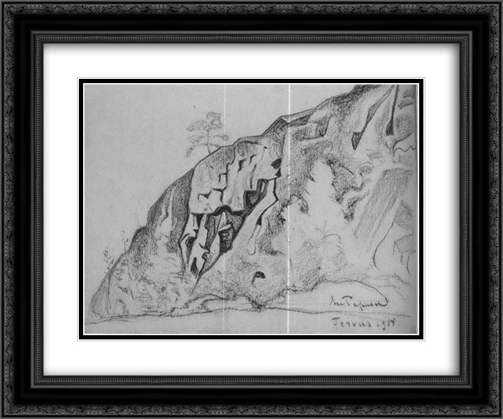 Tervus 24x20 Black Ornate Wood Framed Art Print Poster with Double Matting by Roerich, Nicholas