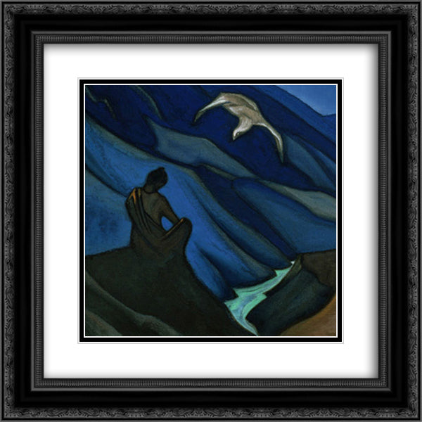 Testament of the Teacher 20x20 Black Ornate Wood Framed Art Print Poster with Double Matting by Roerich, Nicholas