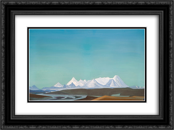 The Greatest and Holiest of Tangla 24x18 Black Ornate Wood Framed Art Print Poster with Double Matting by Roerich, Nicholas