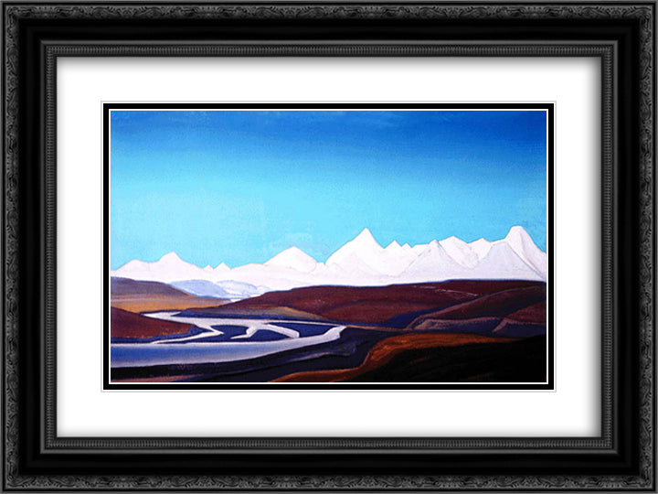 The Holiest Thang La 24x18 Black Ornate Wood Framed Art Print Poster with Double Matting by Roerich, Nicholas