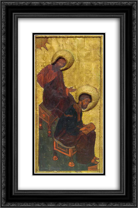 The King's Gate with the gate canopy. Evangelists. 16x24 Black Ornate Wood Framed Art Print Poster with Double Matting by Roerich, Nicholas