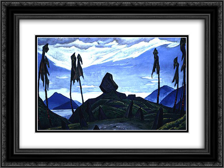 The Rite of Spring 24x18 Black Ornate Wood Framed Art Print Poster with Double Matting by Roerich, Nicholas