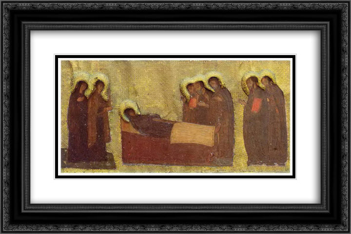 The Virgin Holidays. Assumption of the Virgin. 24x16 Black Ornate Wood Framed Art Print Poster with Double Matting by Roerich, Nicholas