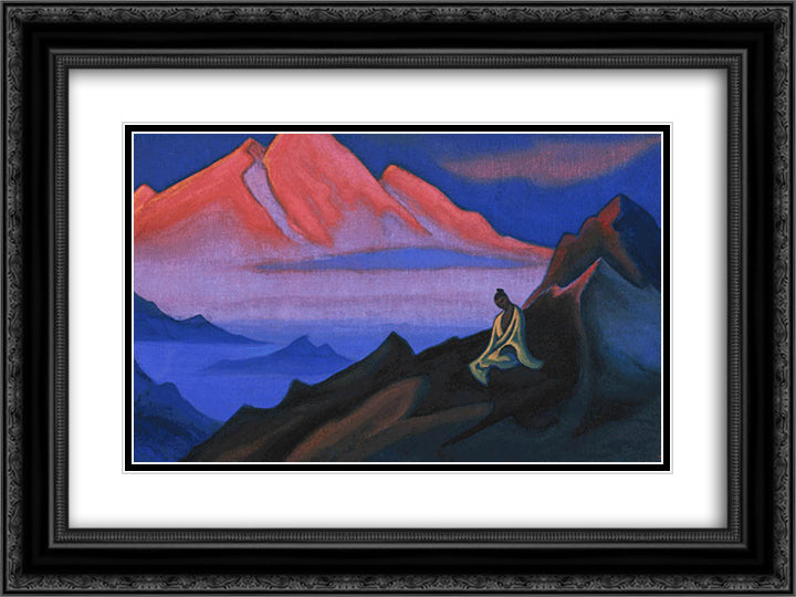 Thought 24x18 Black Ornate Wood Framed Art Print Poster with Double Matting by Roerich, Nicholas