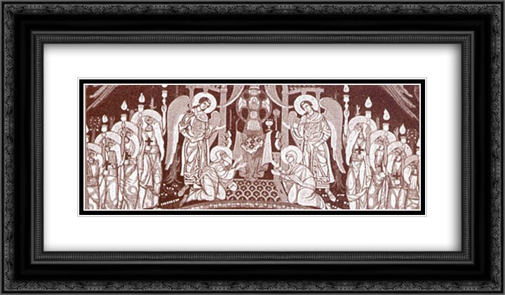 Throne of the invisible God 24x14 Black Ornate Wood Framed Art Print Poster with Double Matting by Roerich, Nicholas