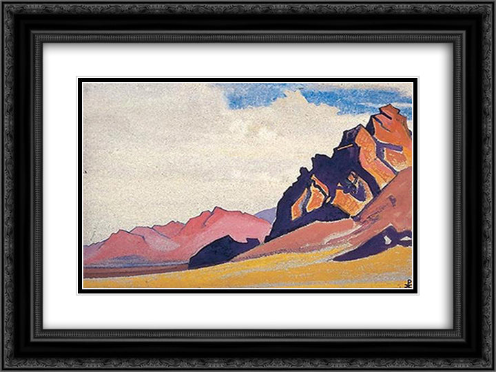 Timur Khada. Mongolia. 24x18 Black Ornate Wood Framed Art Print Poster with Double Matting by Roerich, Nicholas