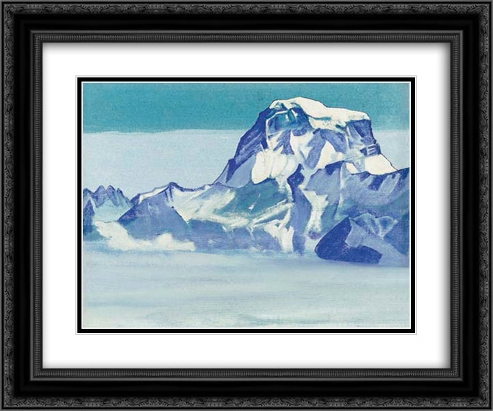 Toghrak-dong 24x20 Black Ornate Wood Framed Art Print Poster with Double Matting by Roerich, Nicholas