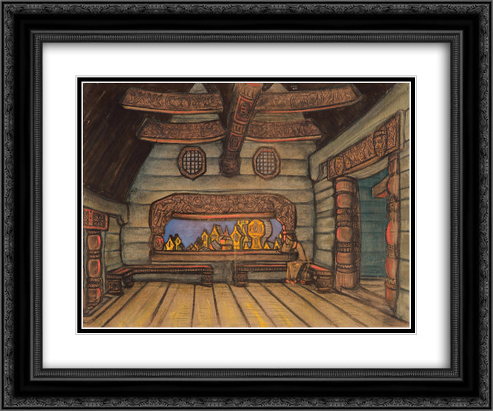 Tower chamber of Yaroslavna 24x20 Black Ornate Wood Framed Art Print Poster with Double Matting by Roerich, Nicholas