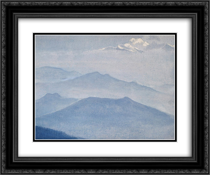Trans-Himalayas near Saga 24x20 Black Ornate Wood Framed Art Print Poster with Double Matting by Roerich, Nicholas