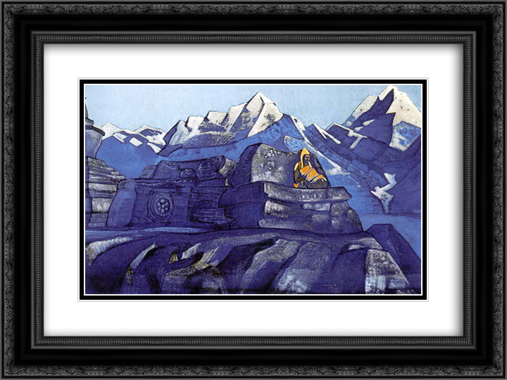 Tsong-kha-pa 24x18 Black Ornate Wood Framed Art Print Poster with Double Matting by Roerich, Nicholas