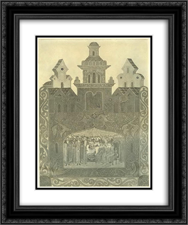 Tver Embassy 20x24 Black Ornate Wood Framed Art Print Poster with Double Matting by Roerich, Nicholas