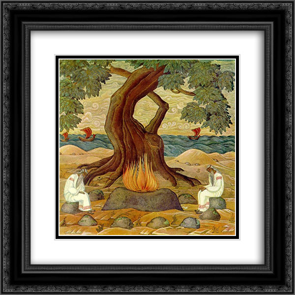 Vaydelots 20x20 Black Ornate Wood Framed Art Print Poster with Double Matting by Roerich, Nicholas