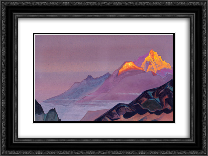 Way to Shambala 24x18 Black Ornate Wood Framed Art Print Poster with Double Matting by Roerich, Nicholas