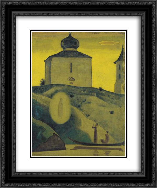 Went out 20x24 Black Ornate Wood Framed Art Print Poster with Double Matting by Roerich, Nicholas