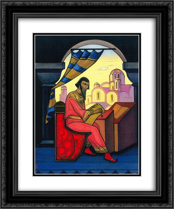Yaroslav the Wise 20x24 Black Ornate Wood Framed Art Print Poster with Double Matting by Roerich, Nicholas