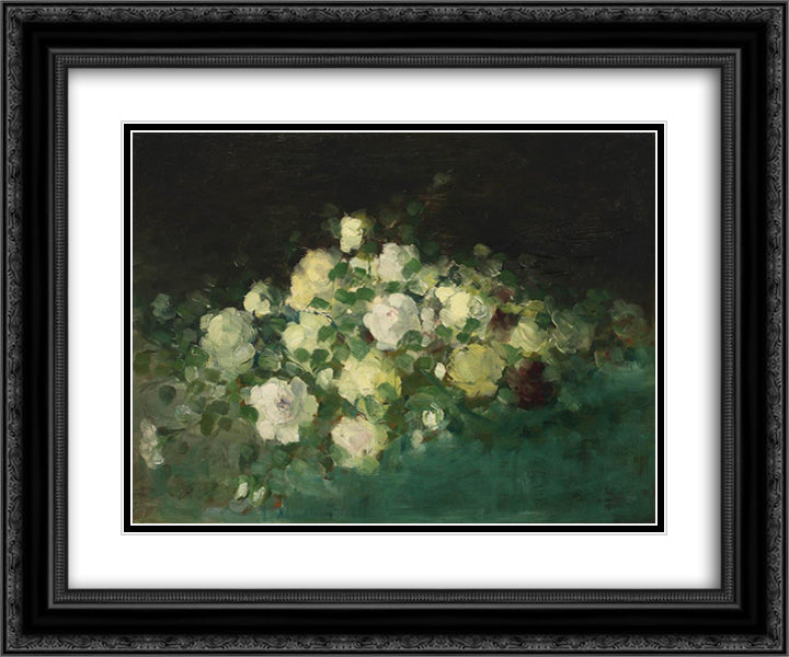 Wild Roses 24x20 Black Ornate Wood Framed Art Print Poster with Double Matting by Grigorescu, Nicolae