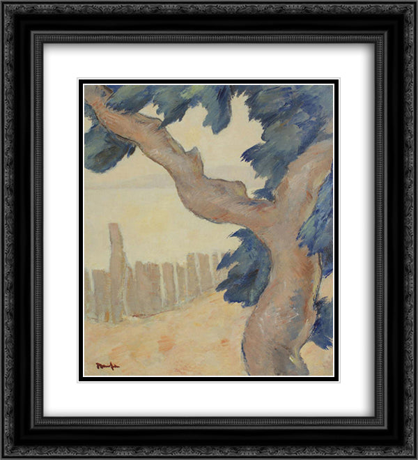 Morning at Balcic 20x22 Black Ornate Wood Framed Art Print Poster with Double Matting by Tonitza, Nicolae