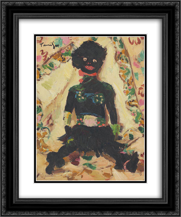 Scherzzo 20x24 Black Ornate Wood Framed Art Print Poster with Double Matting by Tonitza, Nicolae