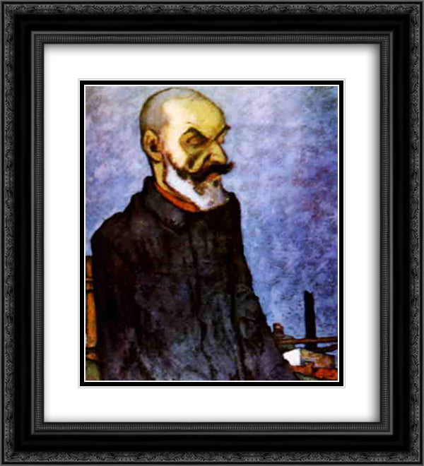 The Man of a New World (Portrait of a writer and polititian Gala Galaction) 20x22 Black Ornate Wood Framed Art Print Poster with Double Matting by Tonitza, Nicolae