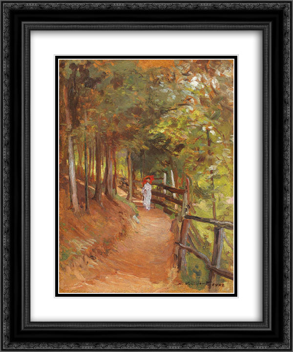 A Walk Through Sinaia Forest 20x24 Black Ornate Wood Framed Art Print Poster with Double Matting by Vermont, Nicolae