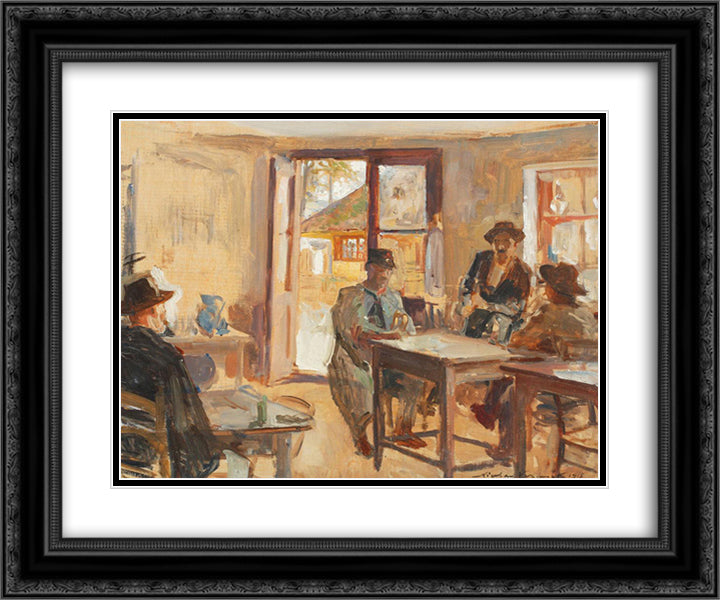 Inn 24x20 Black Ornate Wood Framed Art Print Poster with Double Matting by Vermont, Nicolae