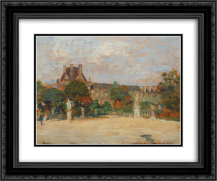 Louvre Entrance 24x20 Black Ornate Wood Framed Art Print Poster with Double Matting by Vermont, Nicolae