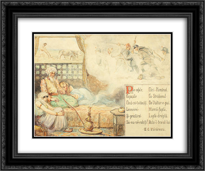 Romanian Stories 24x20 Black Ornate Wood Framed Art Print Poster with Double Matting by Vermont, Nicolae
