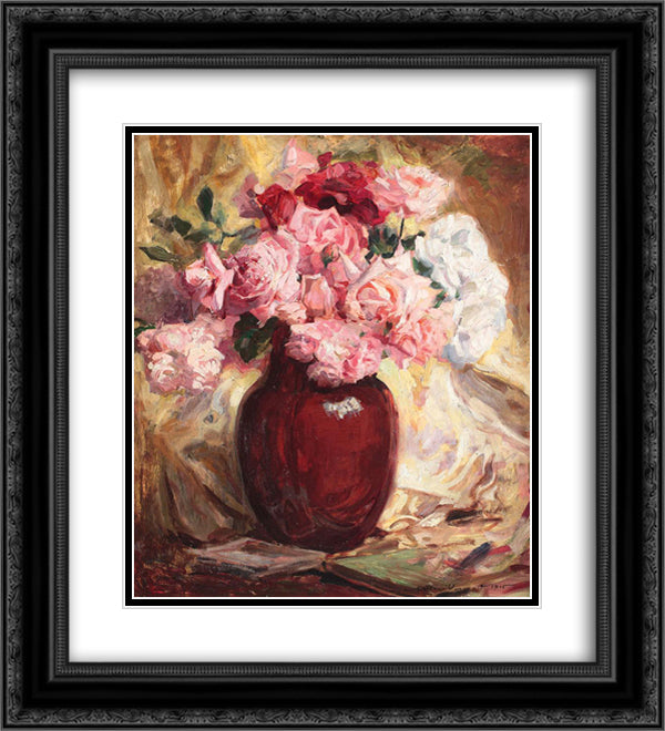 Roses 20x22 Black Ornate Wood Framed Art Print Poster with Double Matting by Vermont, Nicolae