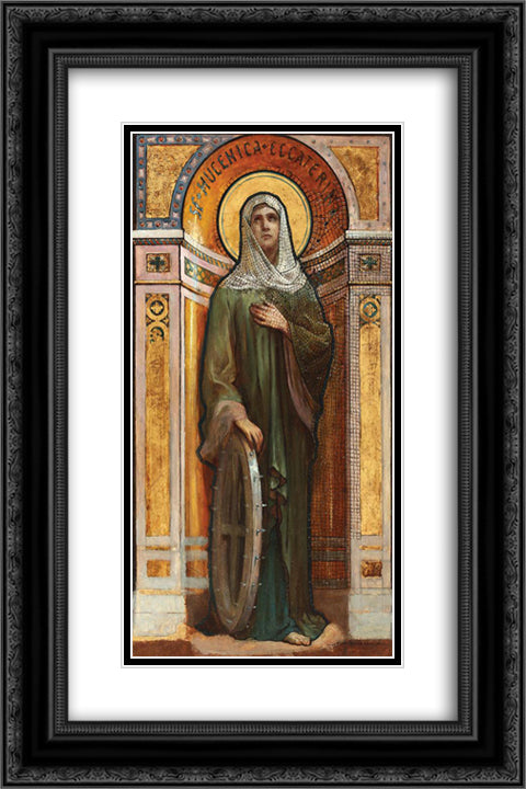 Saint Ecaterina 16x24 Black Ornate Wood Framed Art Print Poster with Double Matting by Vermont, Nicolae