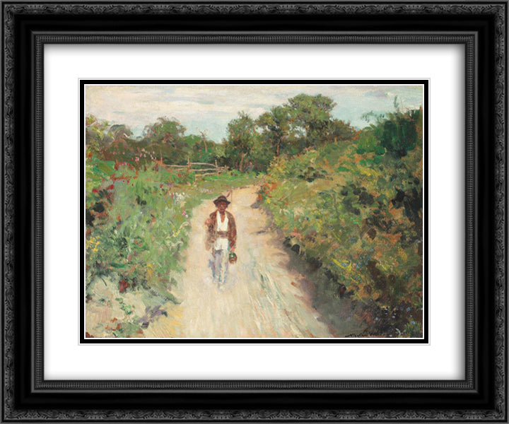 The Way Home 24x20 Black Ornate Wood Framed Art Print Poster with Double Matting by Vermont, Nicolae