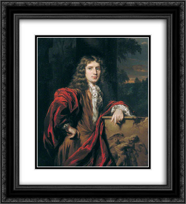 Portrait of a Man of the Campbell of Argyll Clan 20x22 Black Ornate Wood Framed Art Print Poster with Double Matting by Maes, Nicolaes
