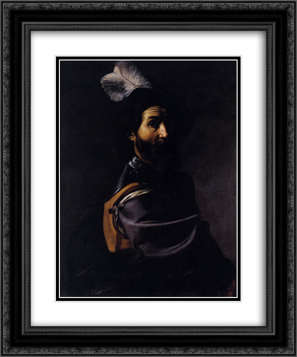 Soldier 20x24 Black Ornate Wood Framed Art Print Poster with Double Matting by Tournier, Nicolas