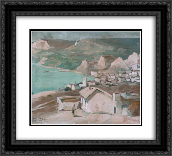 Balcic 22x20 Black Ornate Wood Framed Art Print Poster with Double Matting by Tanev, Nikola