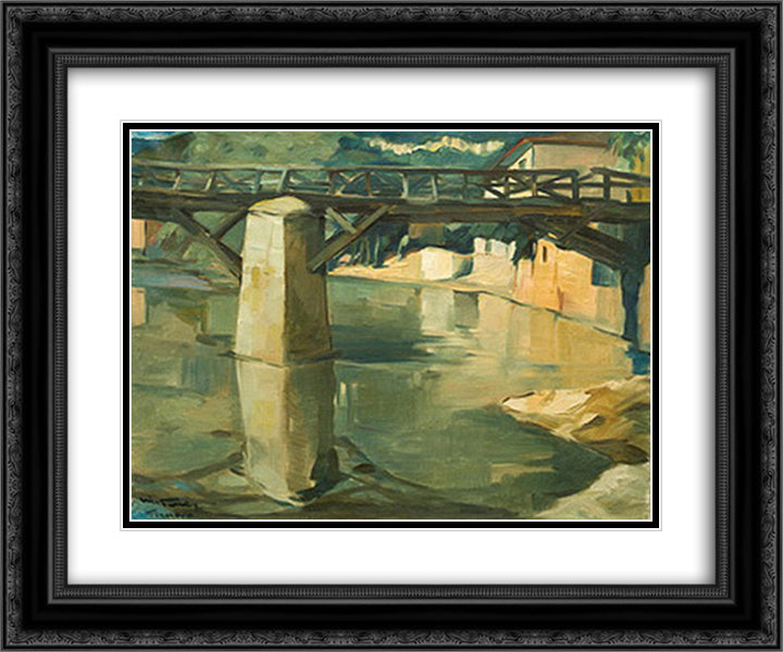 Tarnovo 24x20 Black Ornate Wood Framed Art Print Poster with Double Matting by Tanev, Nikola